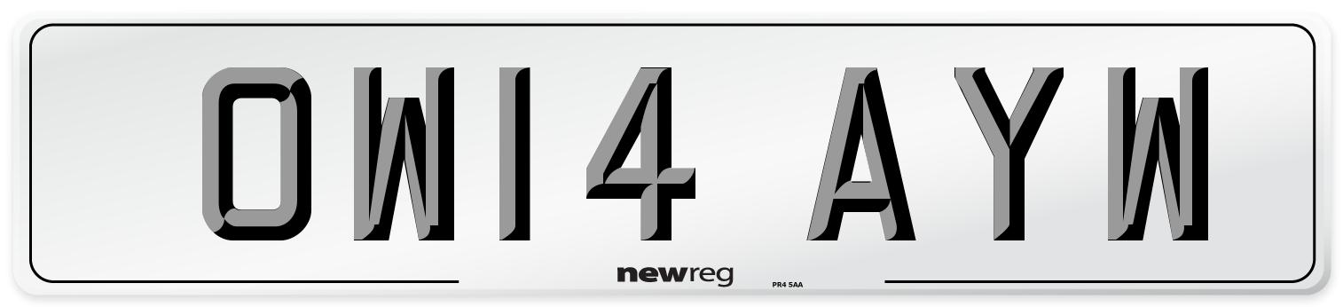 OW14 AYW Number Plate from New Reg